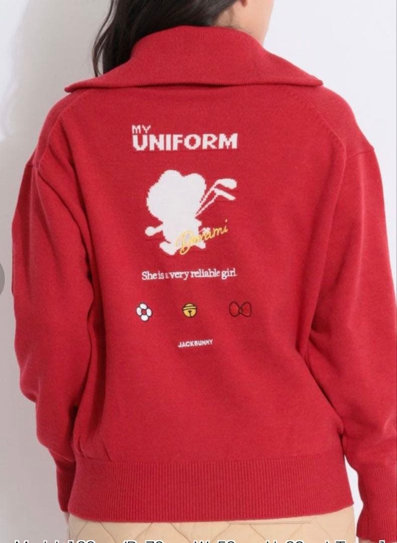 Jack Bunny!ドラえもん ダブルジャガードハーフジップニットプルオーバ