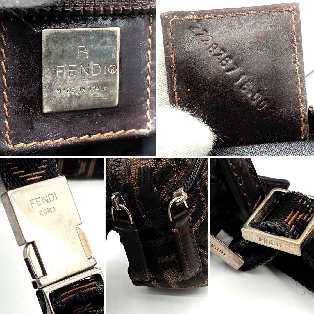 正規品・廃盤 フェンディ ボディバッグ ズッカ FF 斜め掛け ユニセックス 茶