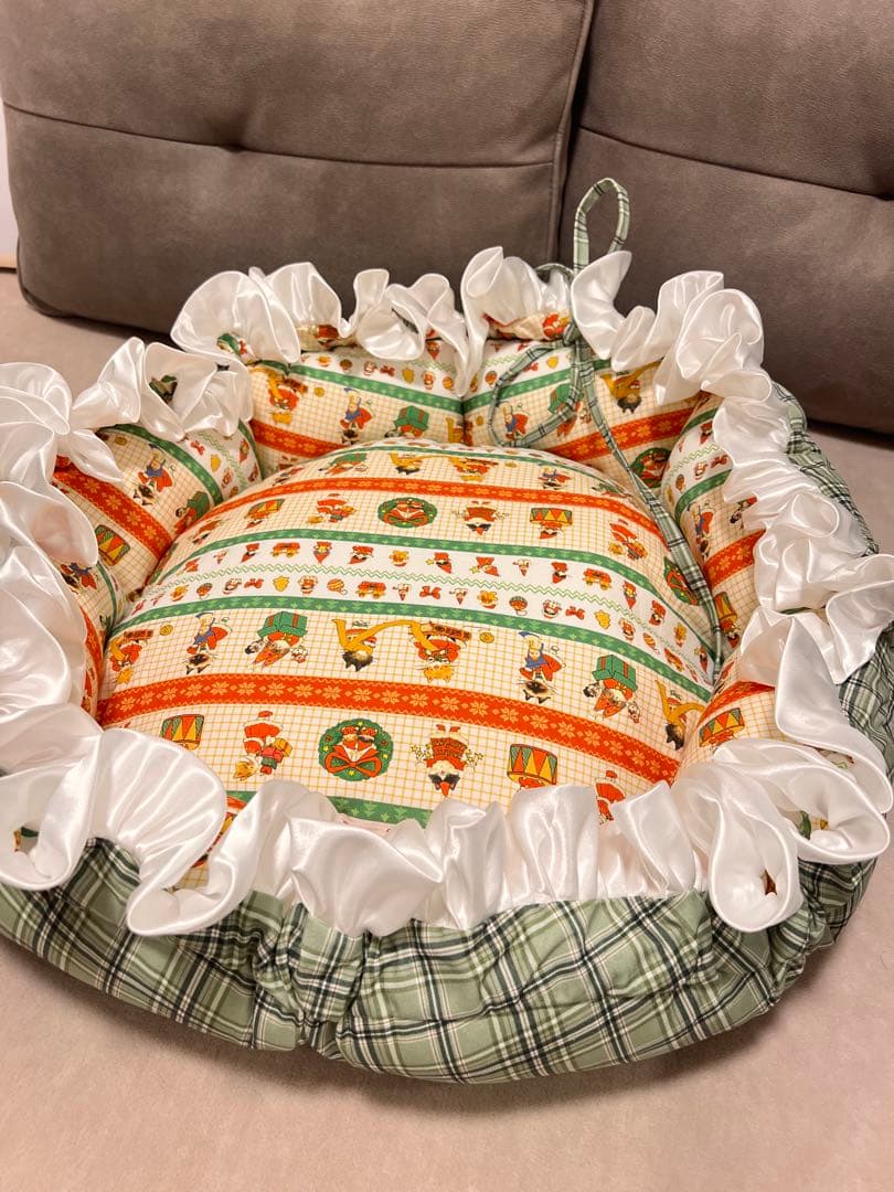 撮影道具インテリア小物 花柄猫用ベッド 犬用ベッド厚手