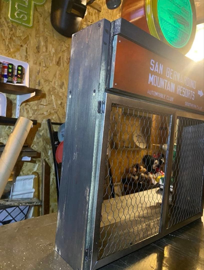 照明付き　収納棚　アメリカン　インダストリアル