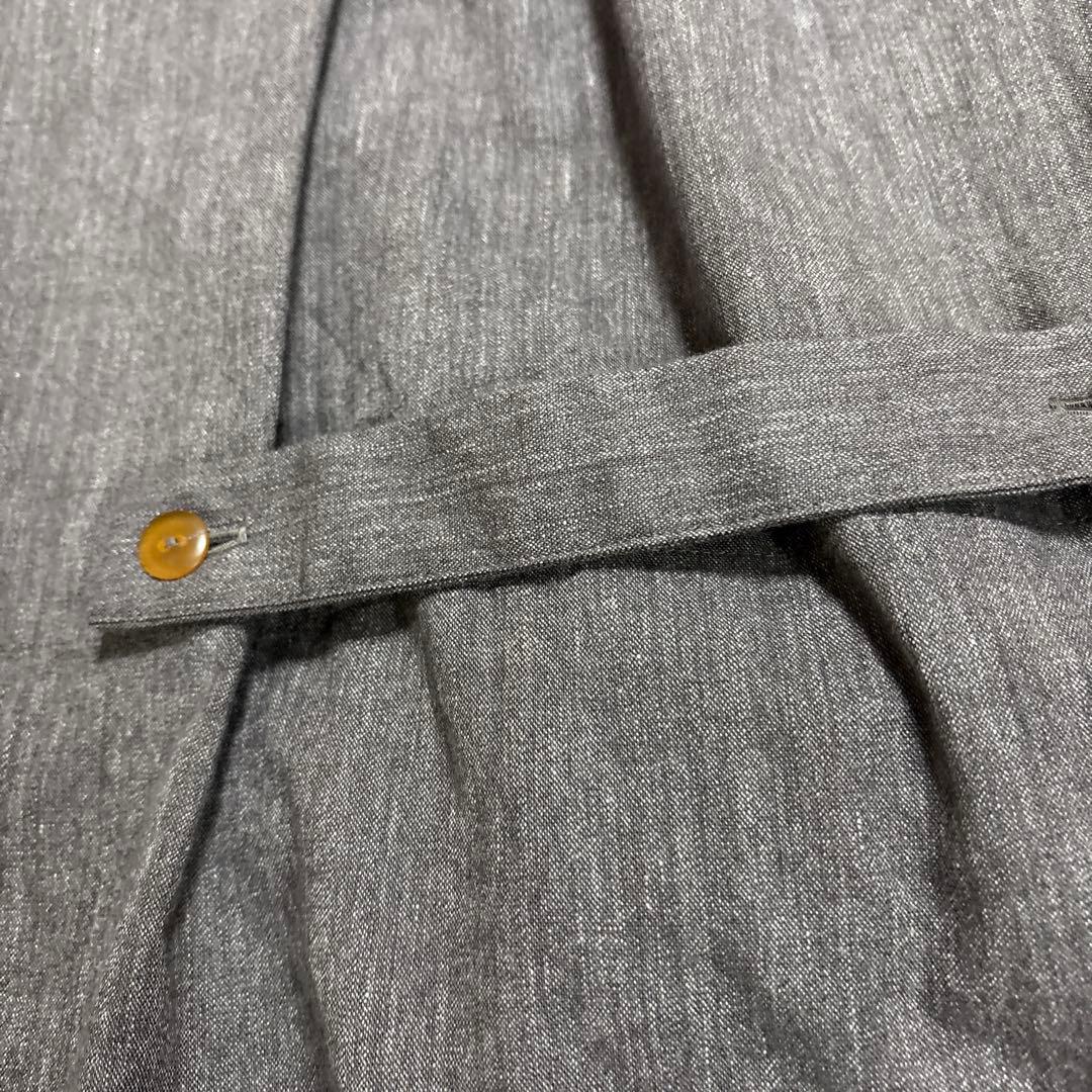 パラスパレス今季品　1回着用ラフィウールシャンブレーワークシャツブラウンサイズ2