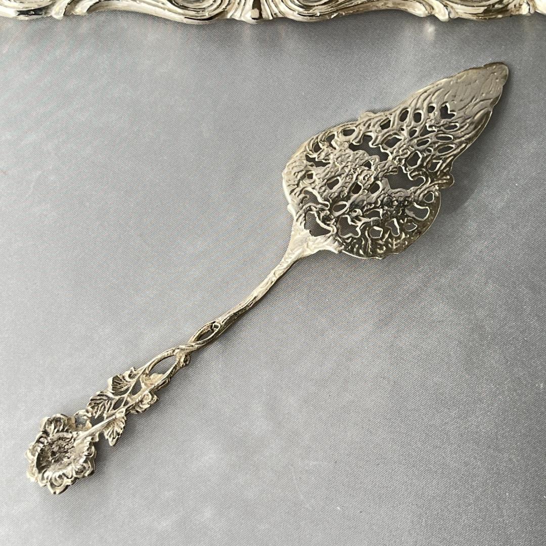 【 Bodemer】 天使と薔薇と透かしのケーキサーバー【純銀】