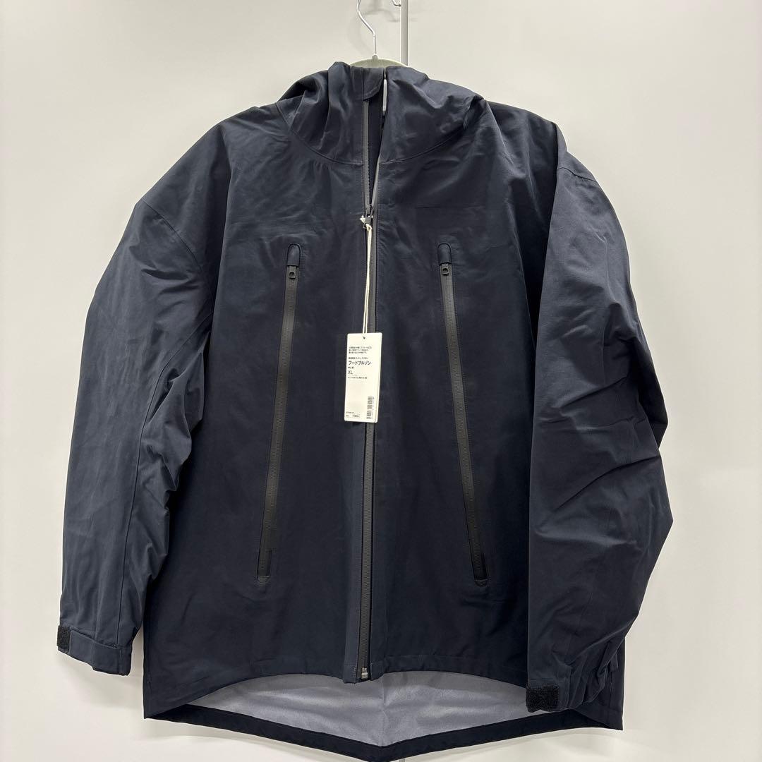 無印良品 Laboフードブルゾン XL 黒 ナイロンジャケット