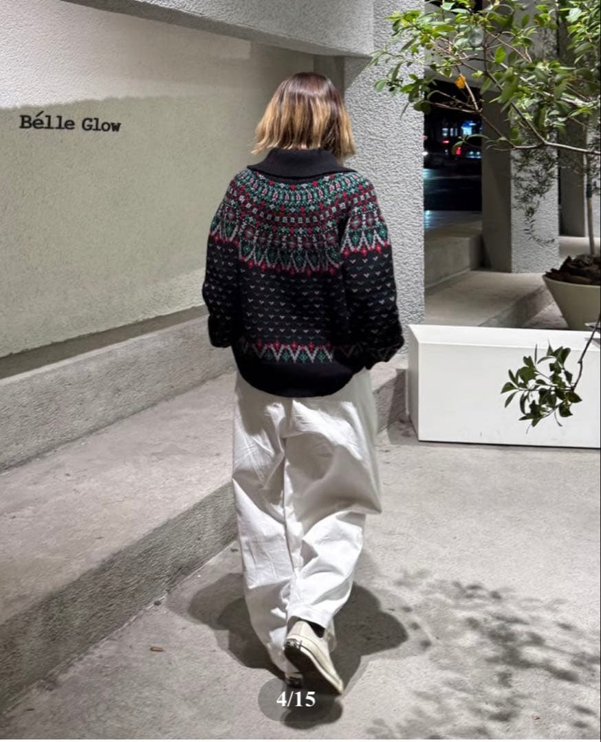 ムーミン 新品fashiru wool fairisle cardigan
