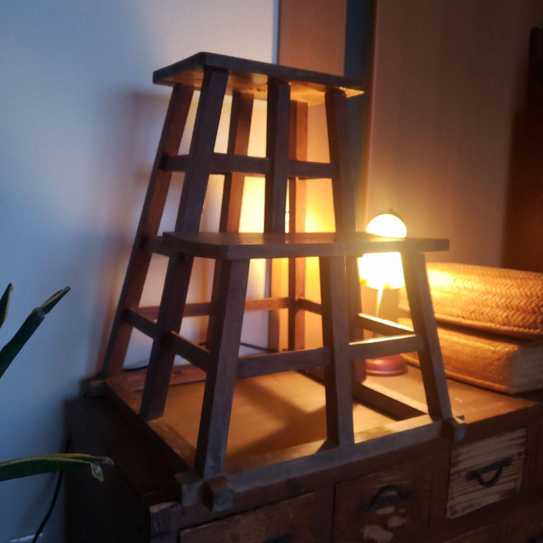 庄内踏み台 櫓 踏み台 やぐら組み 無垢 踏台 陳列棚 台 飾り棚 花台 民芸