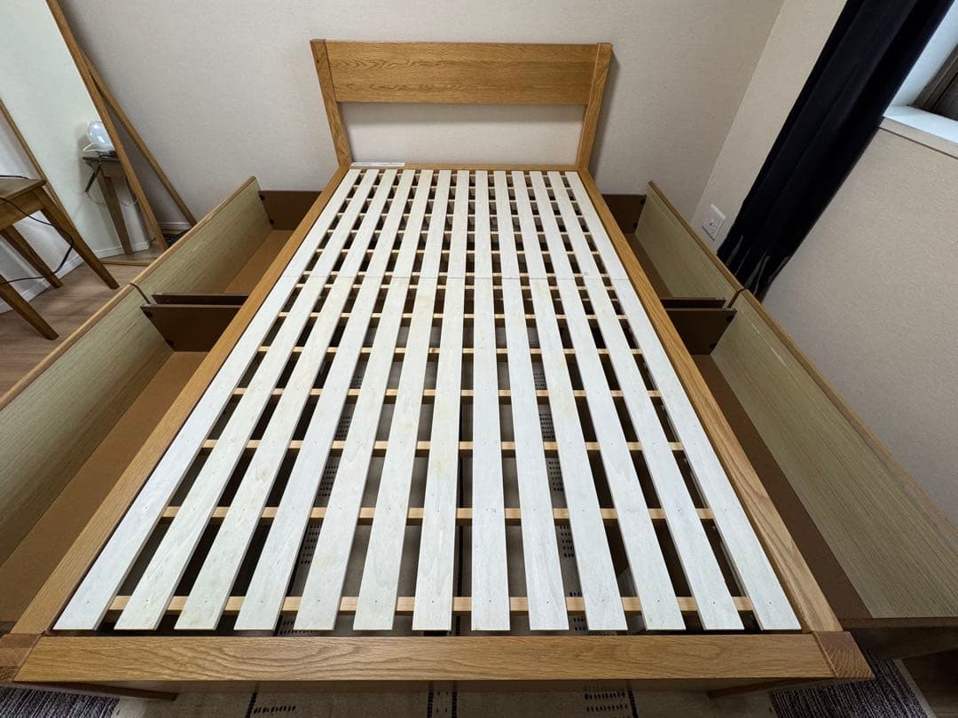 チョコミント様用: 【無印良品】木製ベッドフレーム　オーク材　セミダブル収納4個