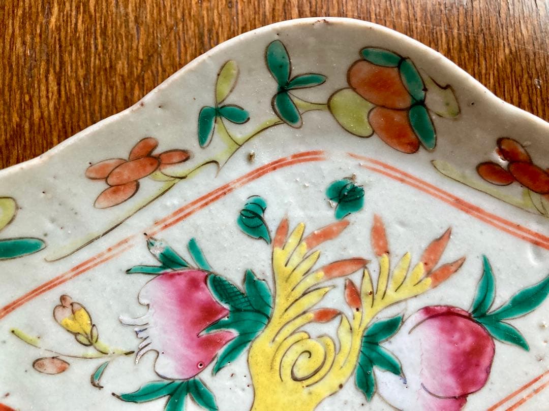 最終お値下げ　骨董　色絵　アンティーク　菓子鉢　唐物　清　粉彩　古伊万里