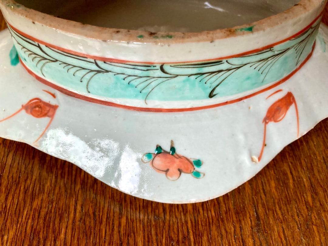 最終お値下げ　骨董　色絵　アンティーク　菓子鉢　唐物　清　粉彩　古伊万里