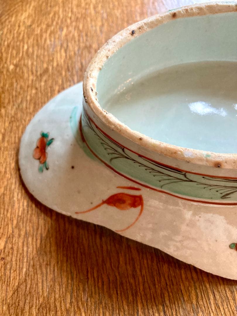 最終お値下げ　骨董　色絵　アンティーク　菓子鉢　唐物　清　粉彩　古伊万里