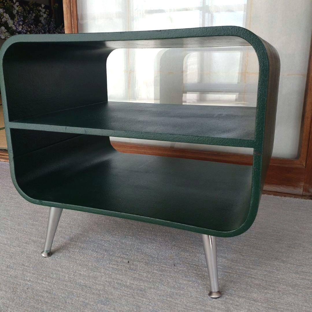 n*a様 【レア品】ダークグリーン サイドテーブル レトロ　昭和