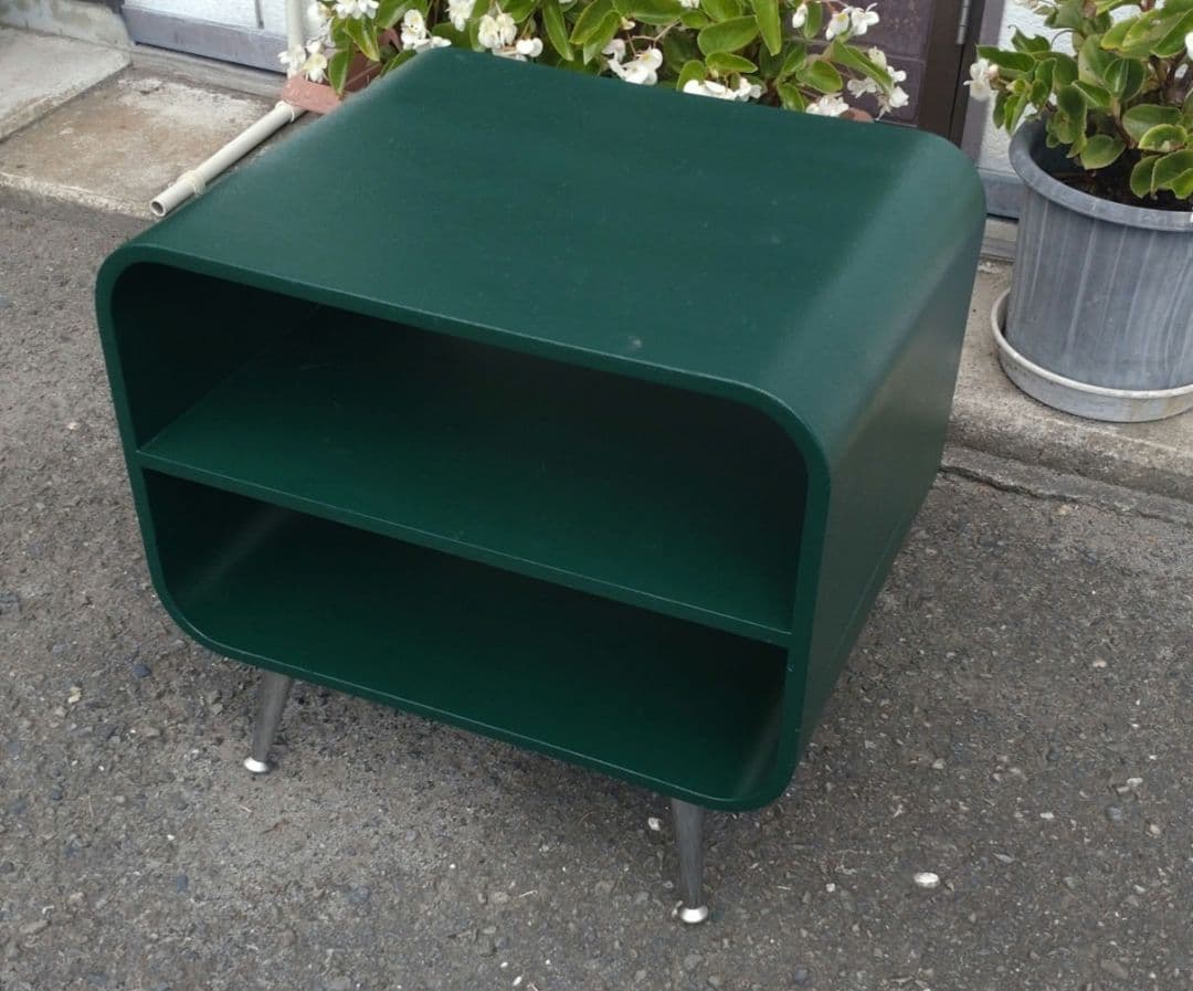 n*a様 【レア品】ダークグリーン サイドテーブル レトロ　昭和