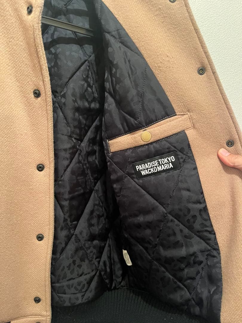 ジャケット・アウター WACKO MARIA LEATHER VARSITY JACKET