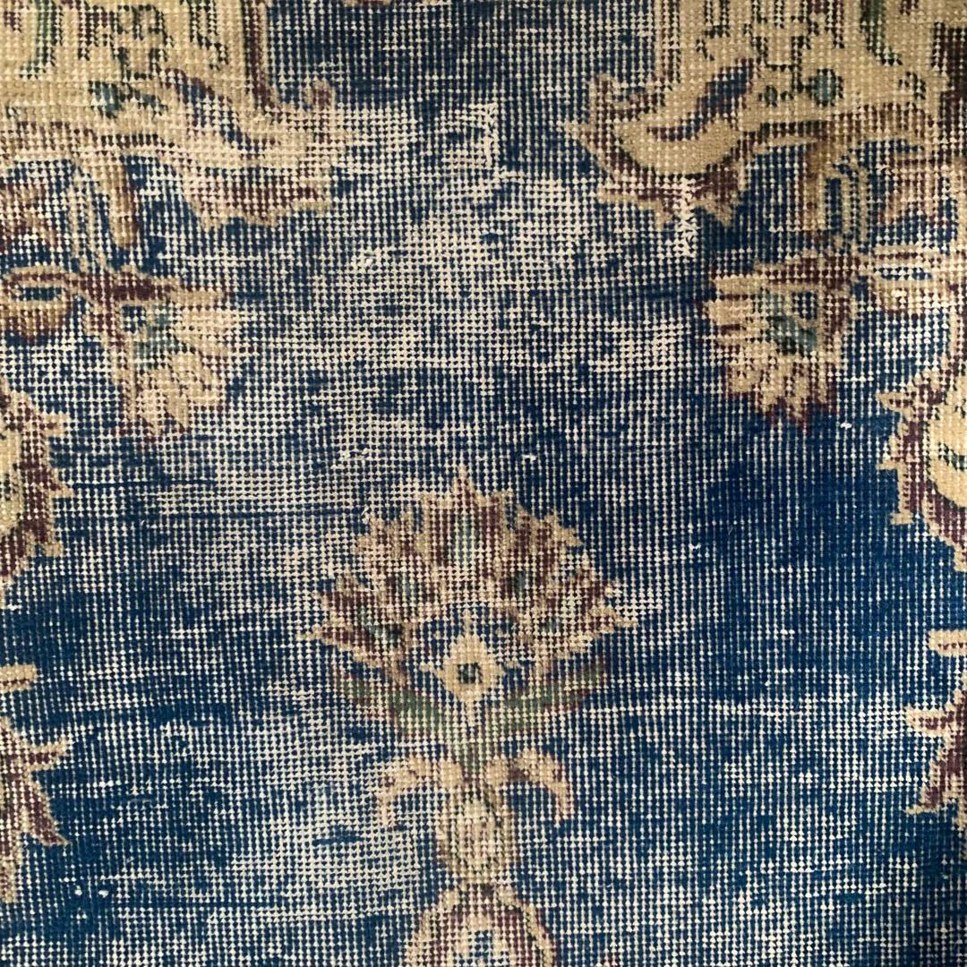 トルコヴィンテージラグ　ロングランナー　220×72.5 ネイビーブルー