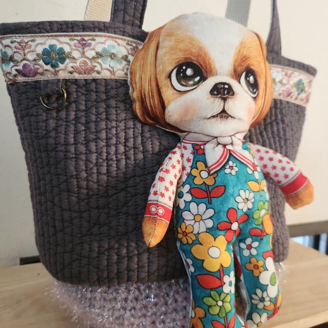 れ*ゃ様 コヤンイサムチョン　アンコちゃんヌビと毛糸のカゴバック ハンドメイド