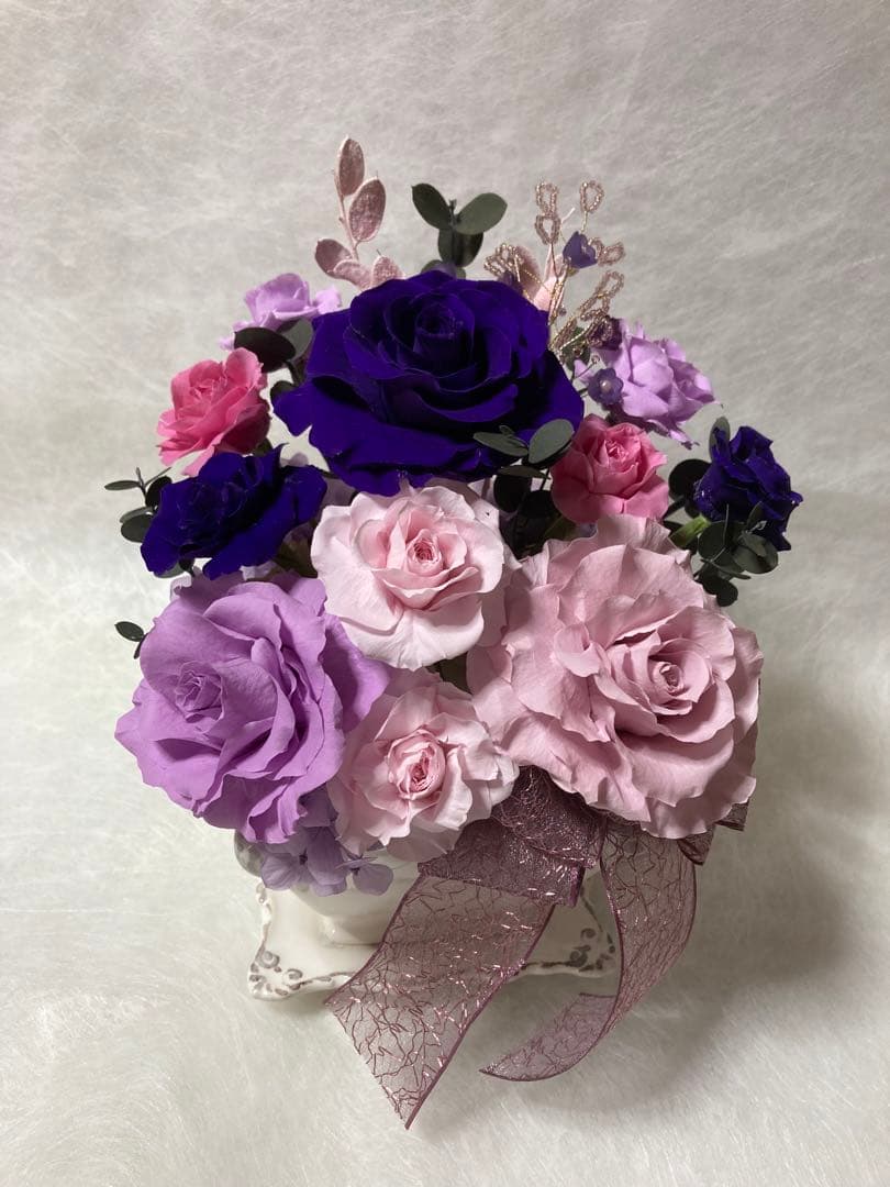 お値下げ中！ ギフトに最適♡気品があるパープル系プリザ( ⁎ᵕᴗᵕ⁎ )♡