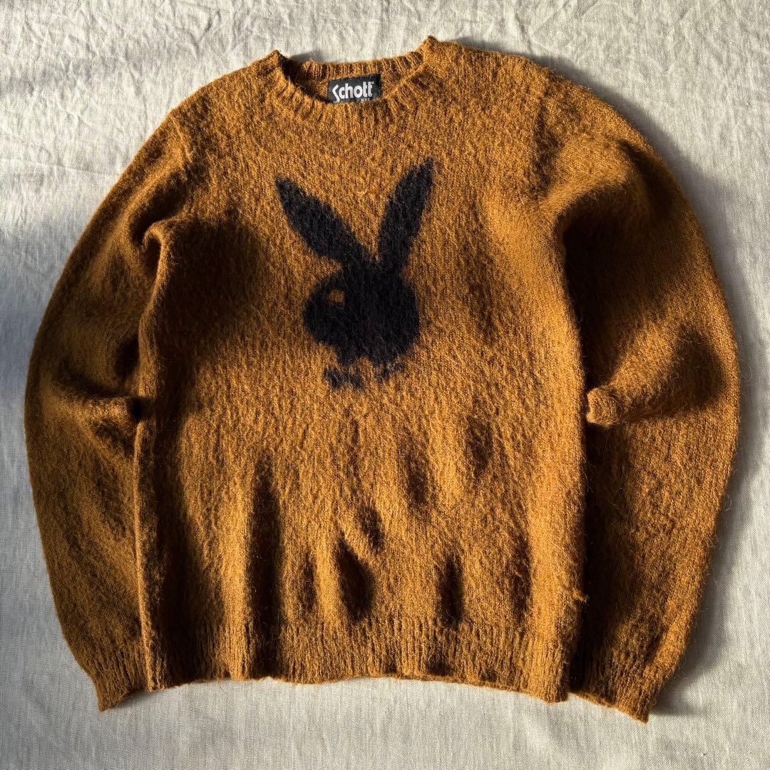 Schott プレイボーイ モヘヤ ニット ショット セーター PLAYBOY