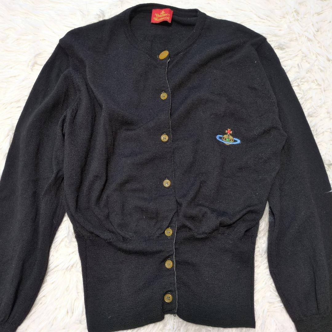 希少✨ヴィヴィアンウエストウッド オーブ刺繍 カーディガン 黒　M