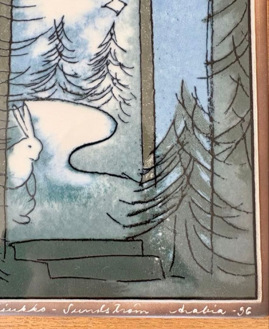 ARABIA ヘルヤ \"Sininen Onnentalo\" 特大陶板画