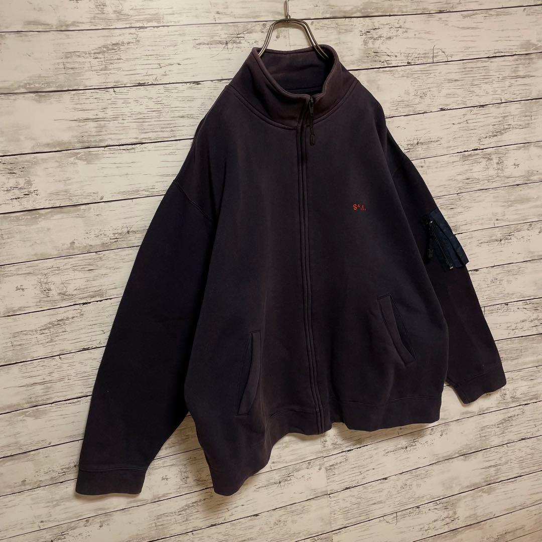 868【人気Lサイズ】ステューシー♤刺繍ロゴ90s 紺タグ　フルジップスウェット