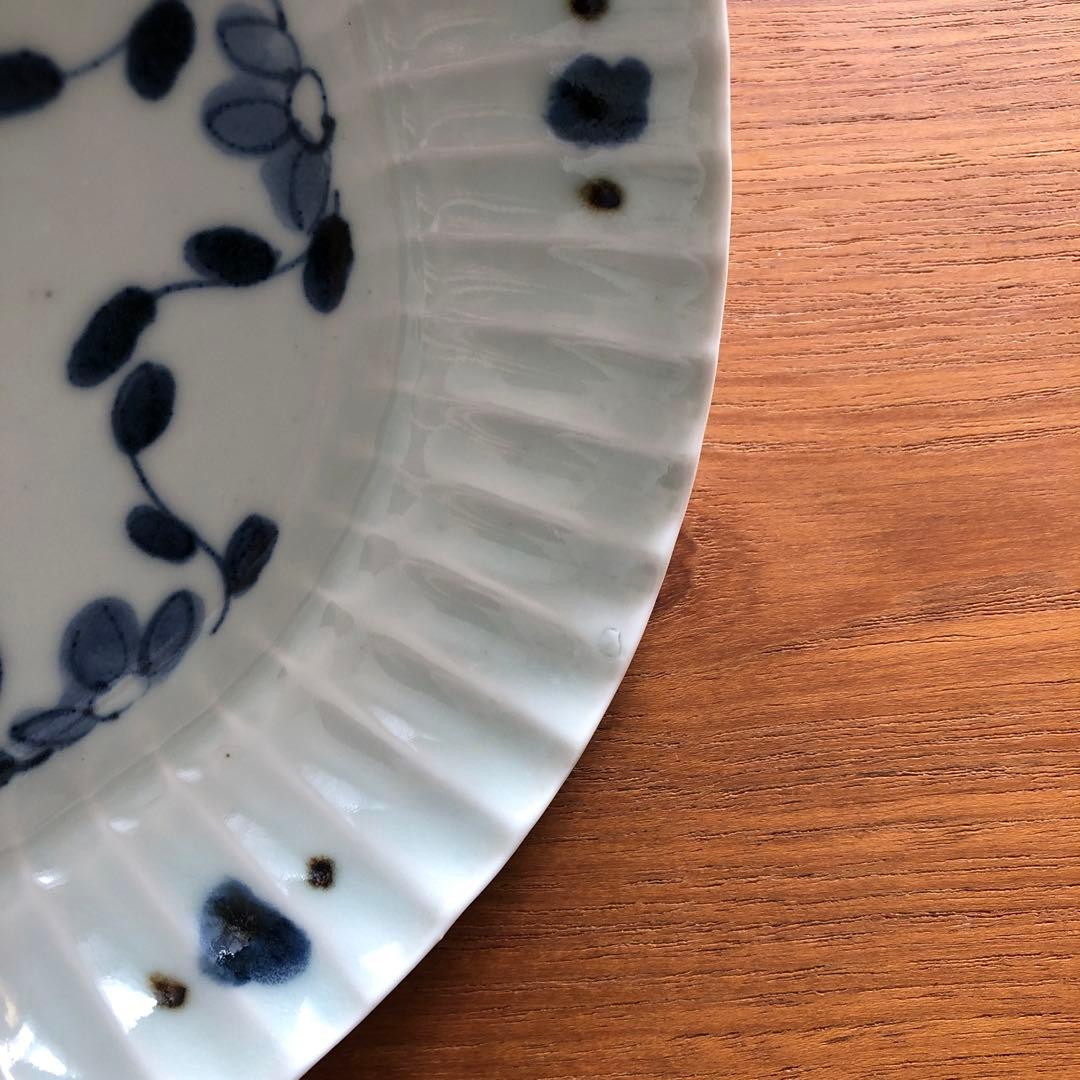 山口利枝　草花文しのぎ四方鉢　二個セット