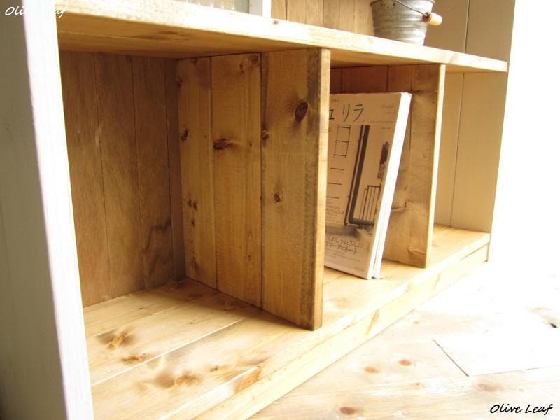 サイズ、デザインオーダー可！●７ブロックラック●無垢材シャビーブラウン●受注製作