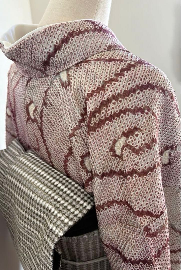 ❤️総絞り　疋田絞り唐草文様正絹トールサイズ　新品畳紙付き