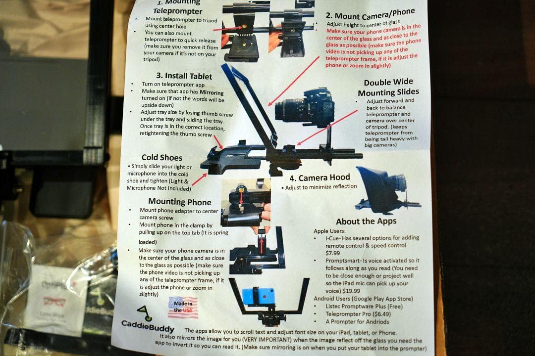 業務用 Caddy Buddy 社製 テレプロンプター プロンプター