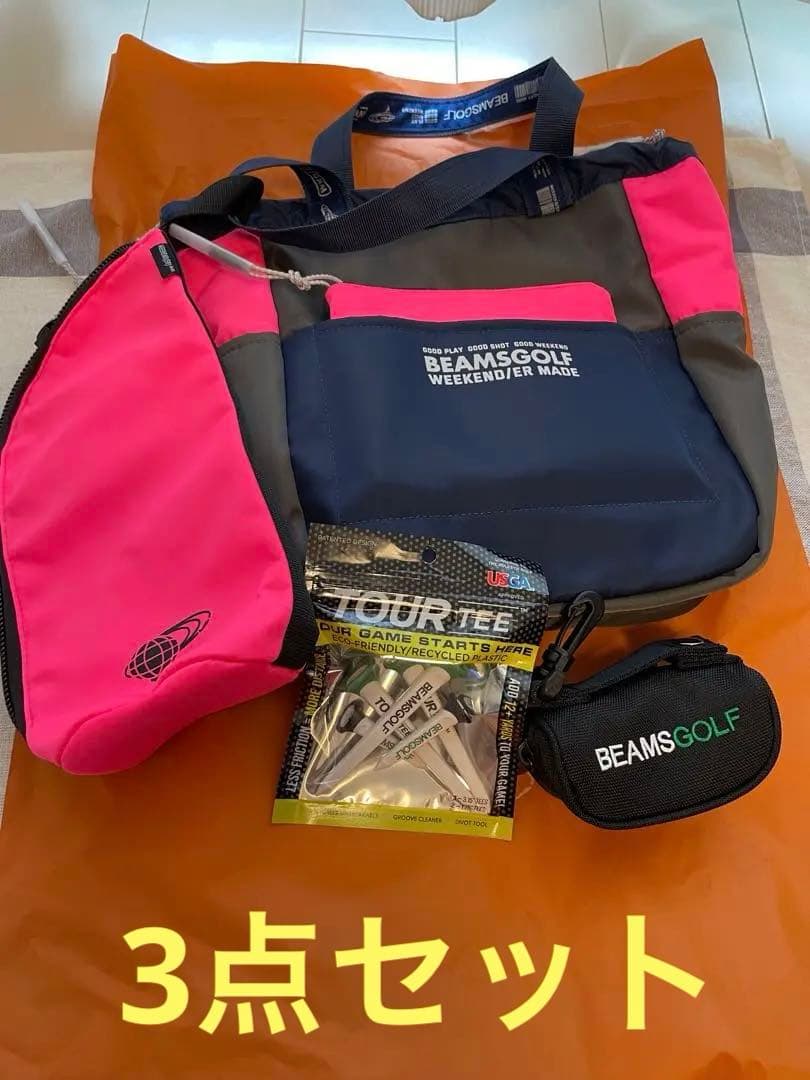 最終SALE【新品未使用/廃盤品】BEAMSGOLFトートバッグ保冷ポーチ付3点