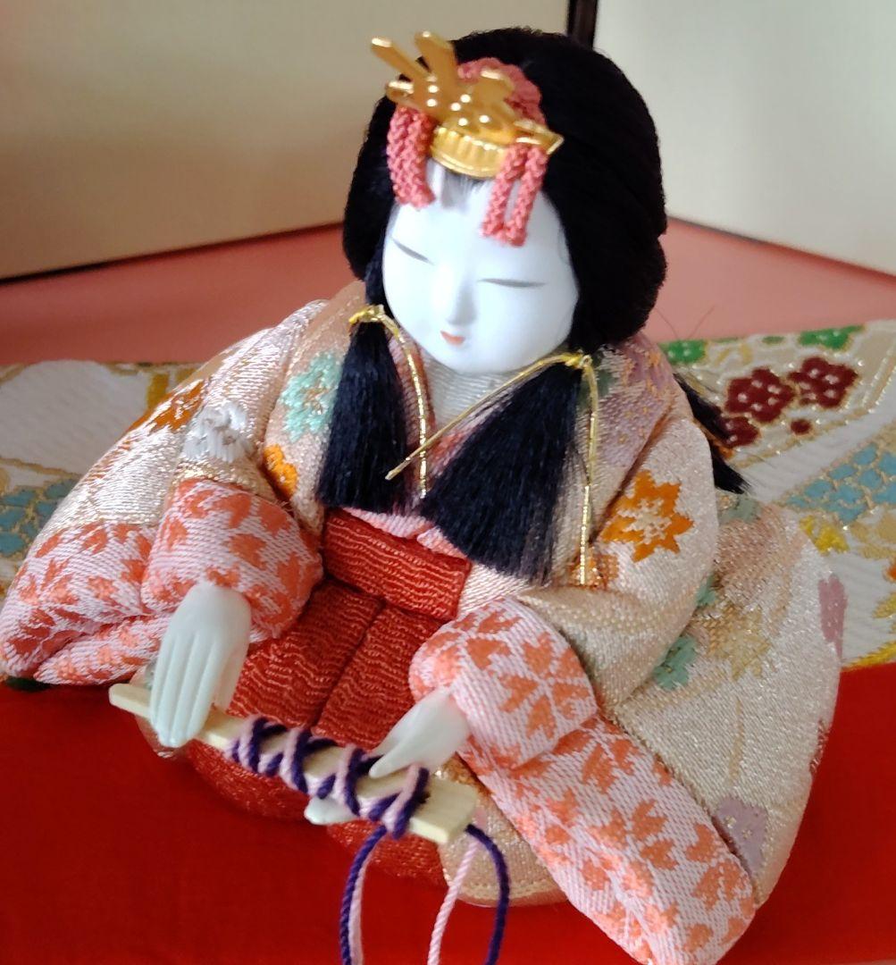 「さくらさくら 」コンパクト 小さな 木目込み親王飾り　雛人形 　一秀作　雛祭り