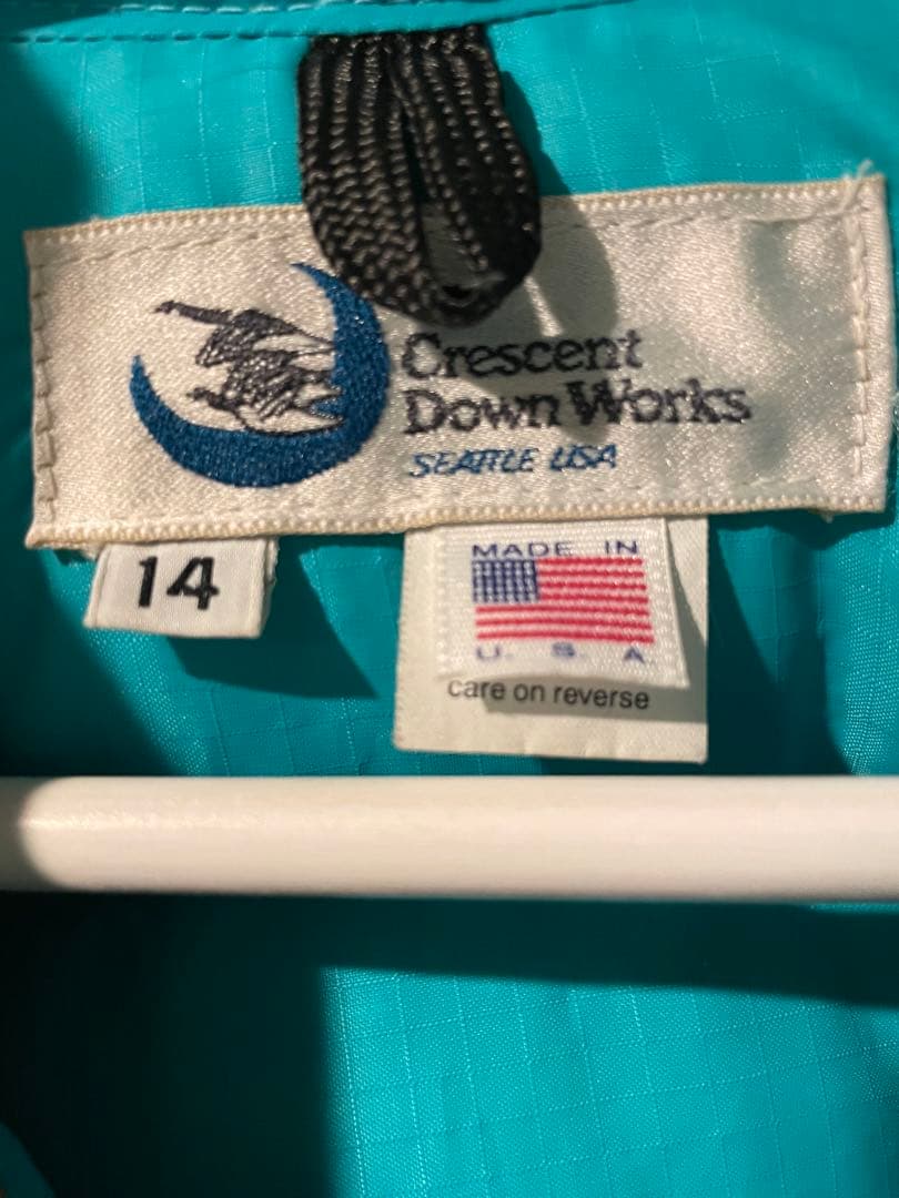 実寸S 90s Crescent Down Works ZipSnap Down