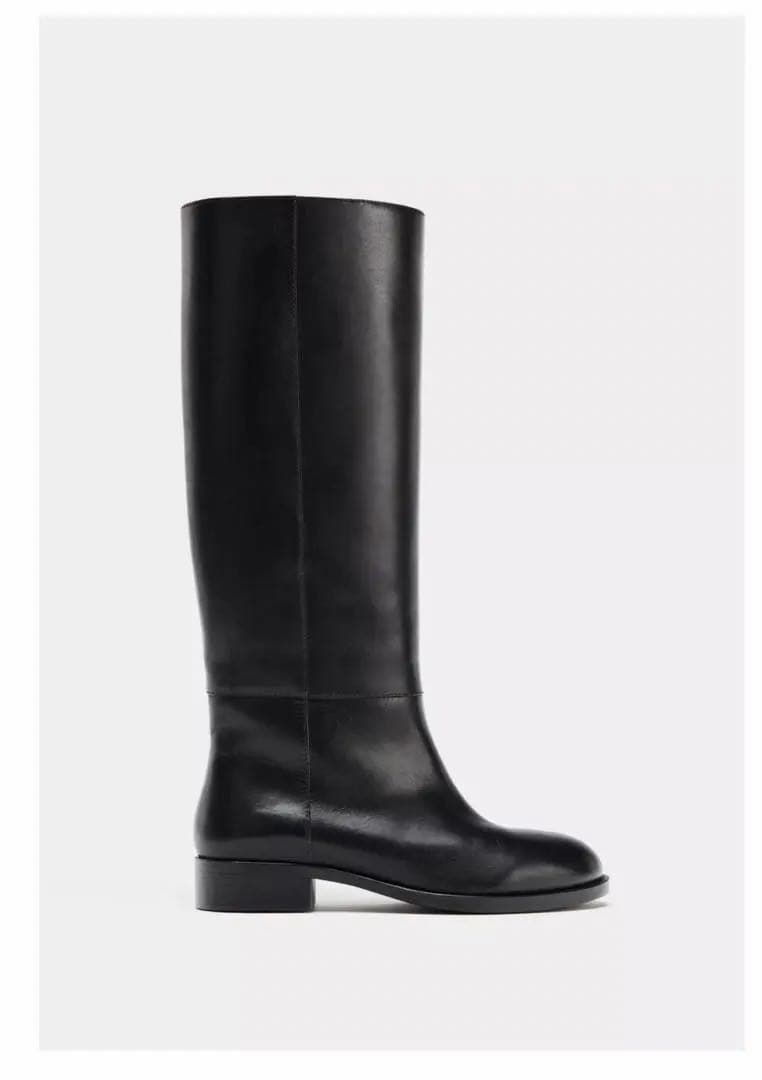 young 様 御専用　ZARA フラットリアルレザーブーツ　40 26㎝