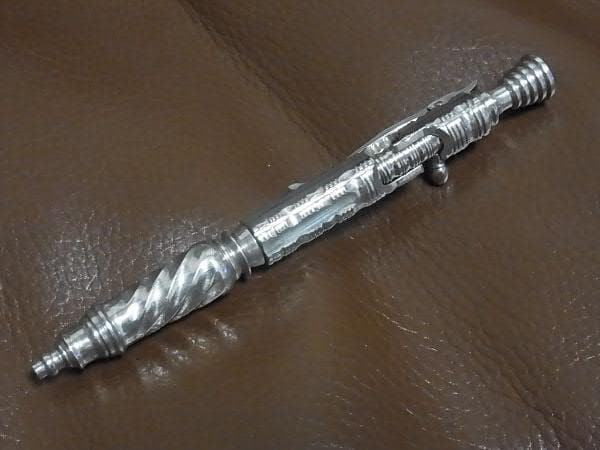中山英俊 ボルトアクション・ボールペン ステンレスダマスカス TETORI彫金