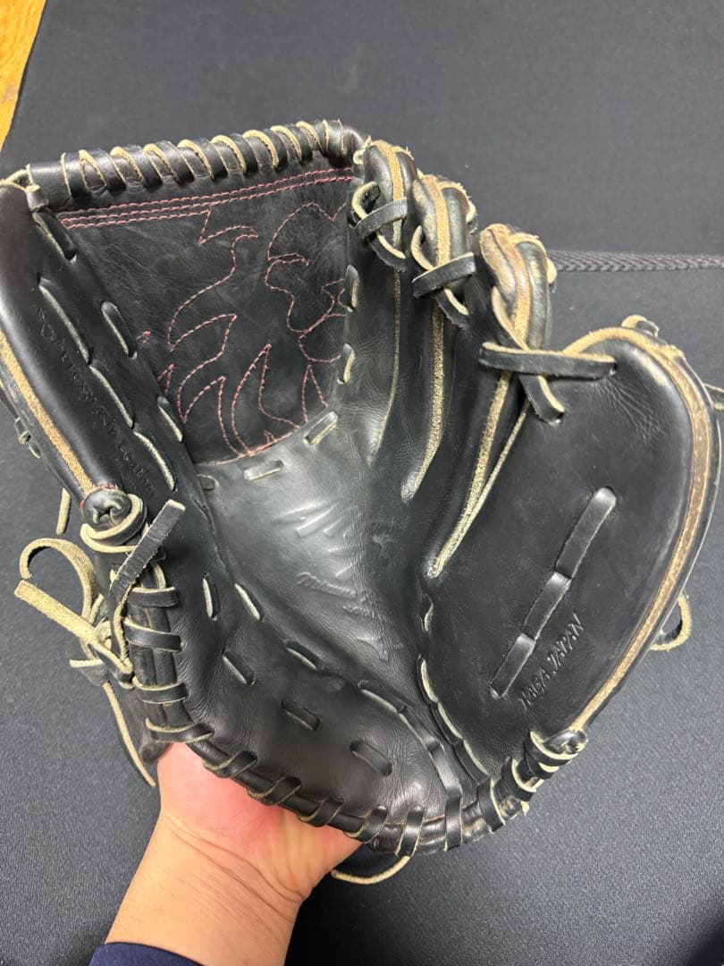 ミズノ 硬式グローブ 黒 右投げ用