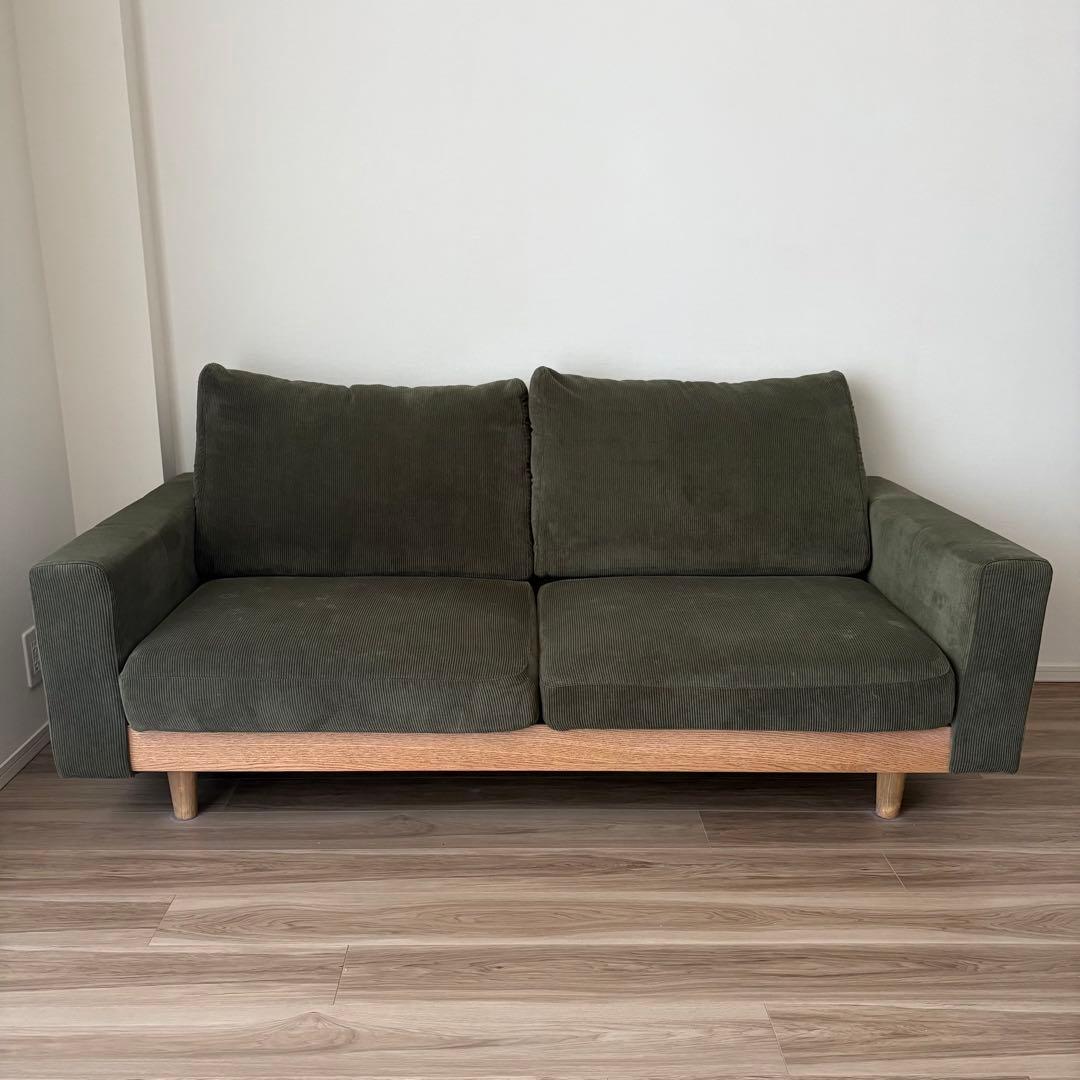 【美品】2.5人掛け ワイドソファ ニトリ モスグリーン ※値下げしました