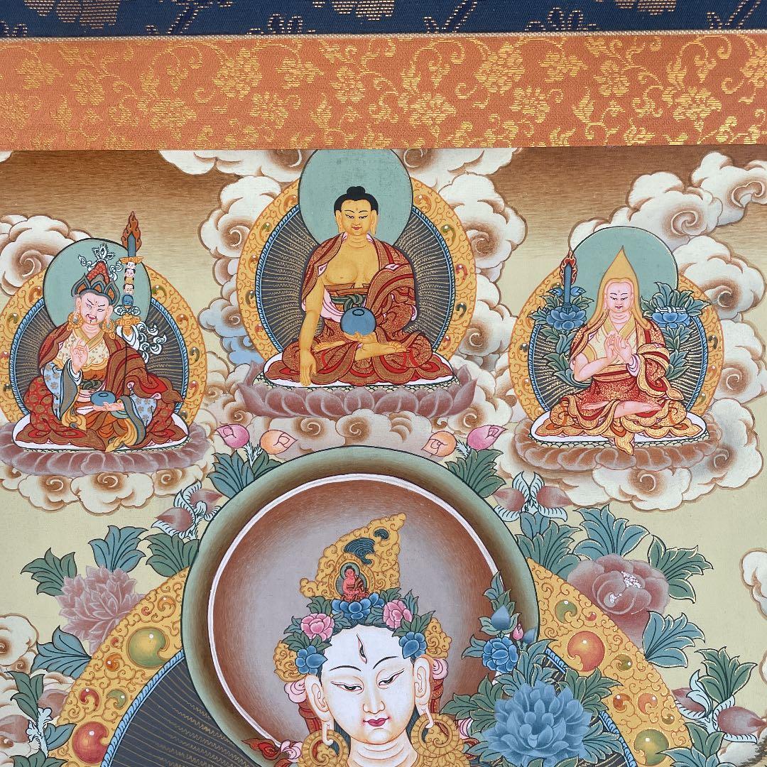 タンカ　ホワイトターラー　掛け軸