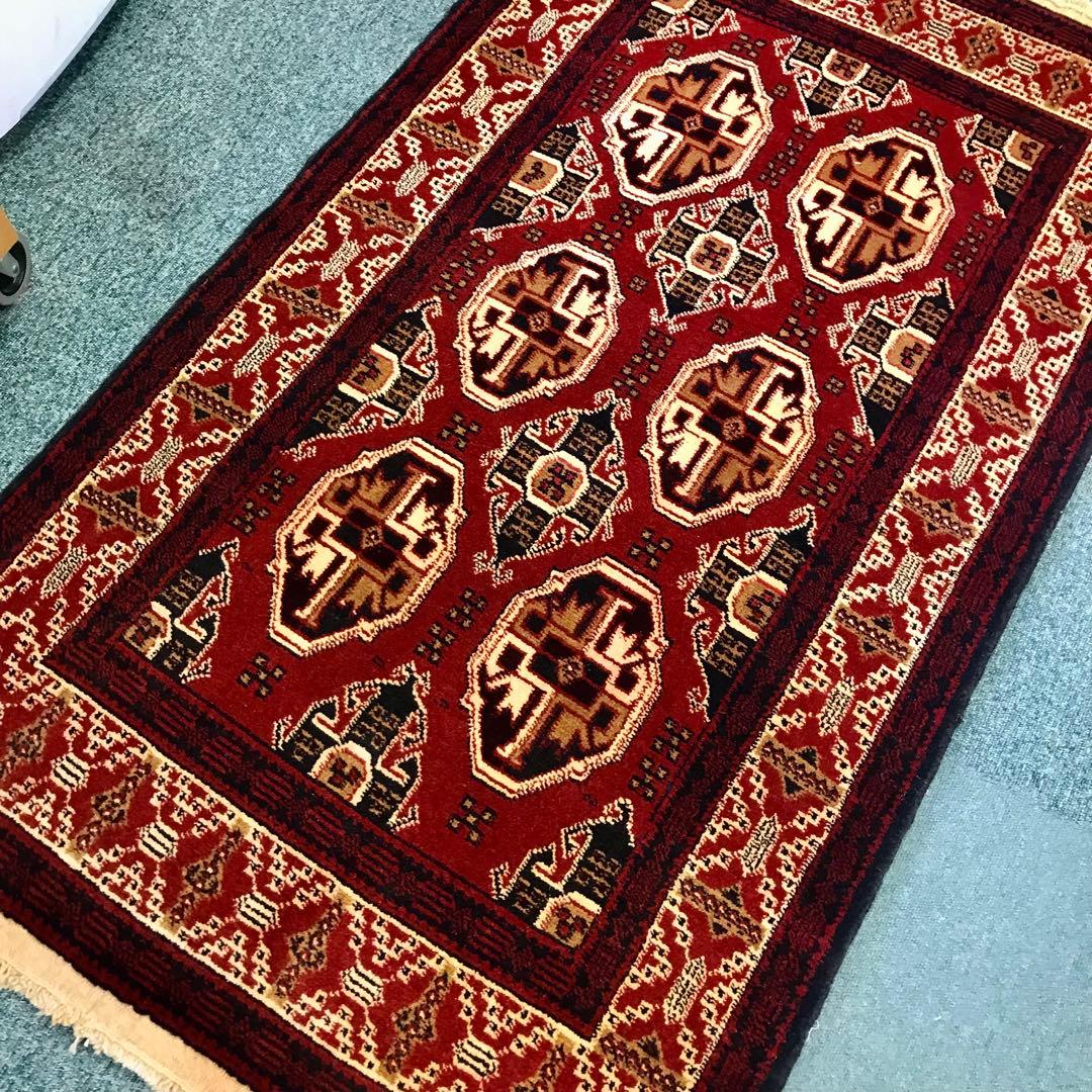 ペルシャトルクメンウールラグ/サイズ:85x150cm…。 ..m53。