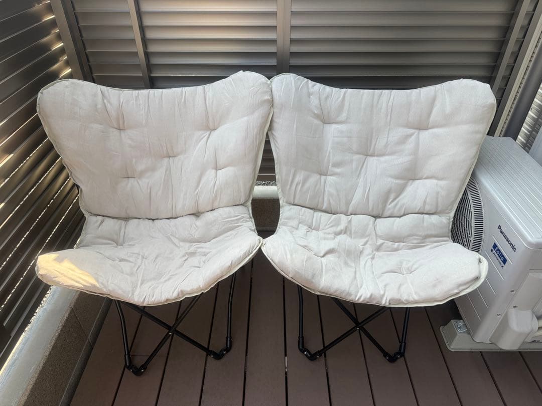 わん　ニトリ　折りたたみ式　バタフライチェア　2脚セット