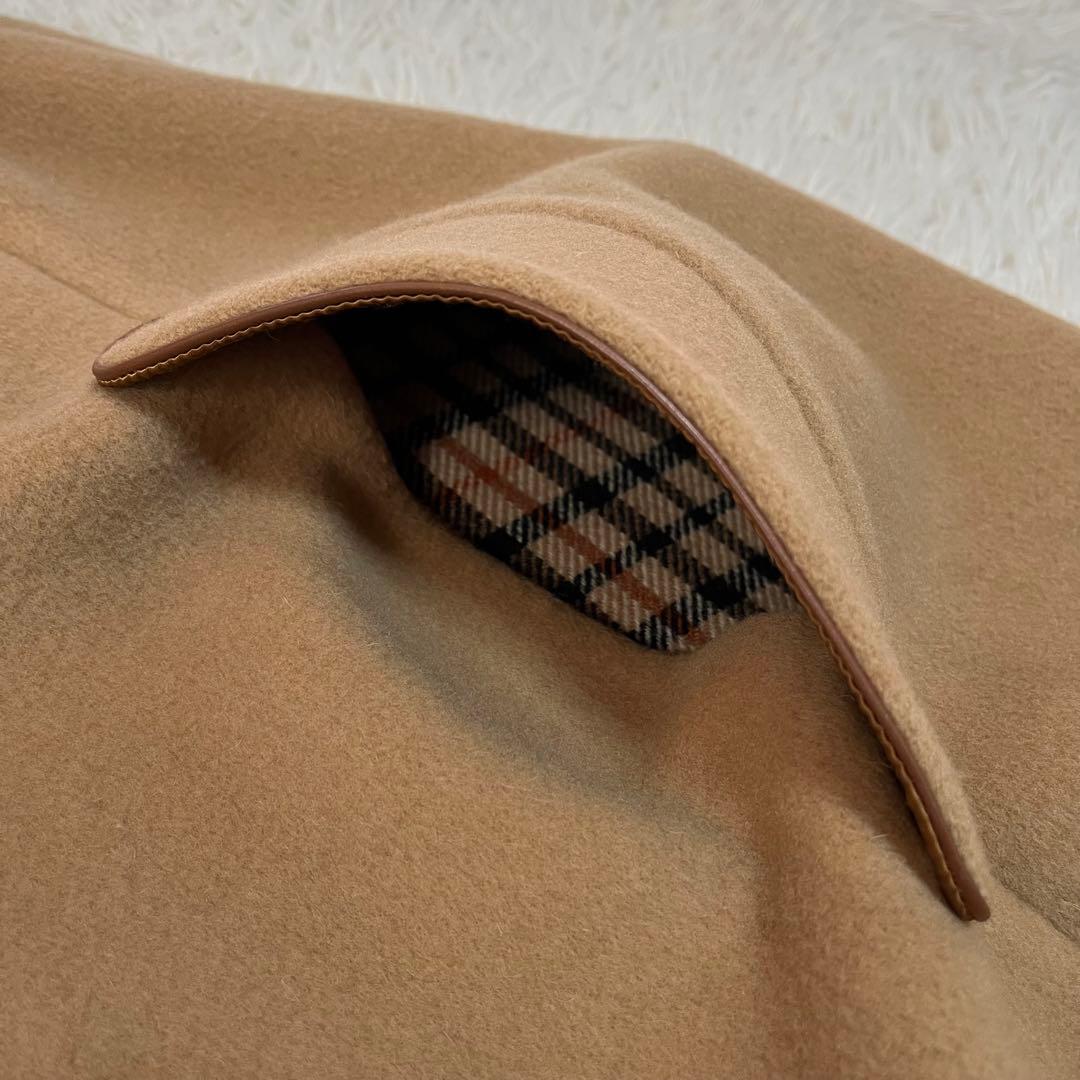【美品】ダックス　裏地ハウスチェック　ウール　ケープコート　マントコート