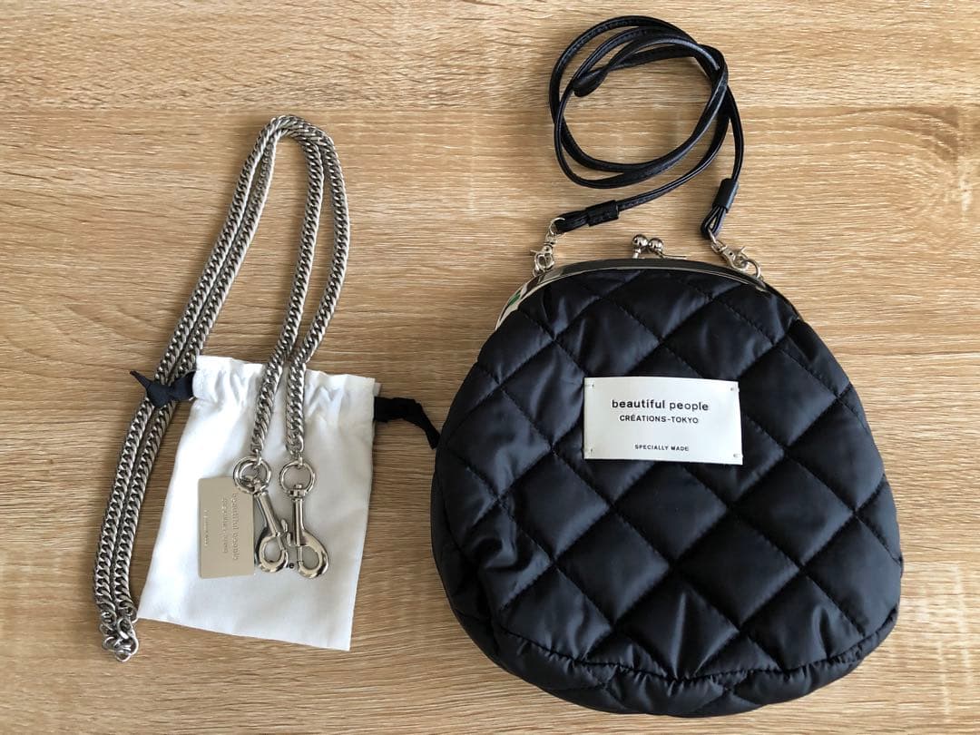 beautiful people がま口ショルダーバック ARK ショルダー付き