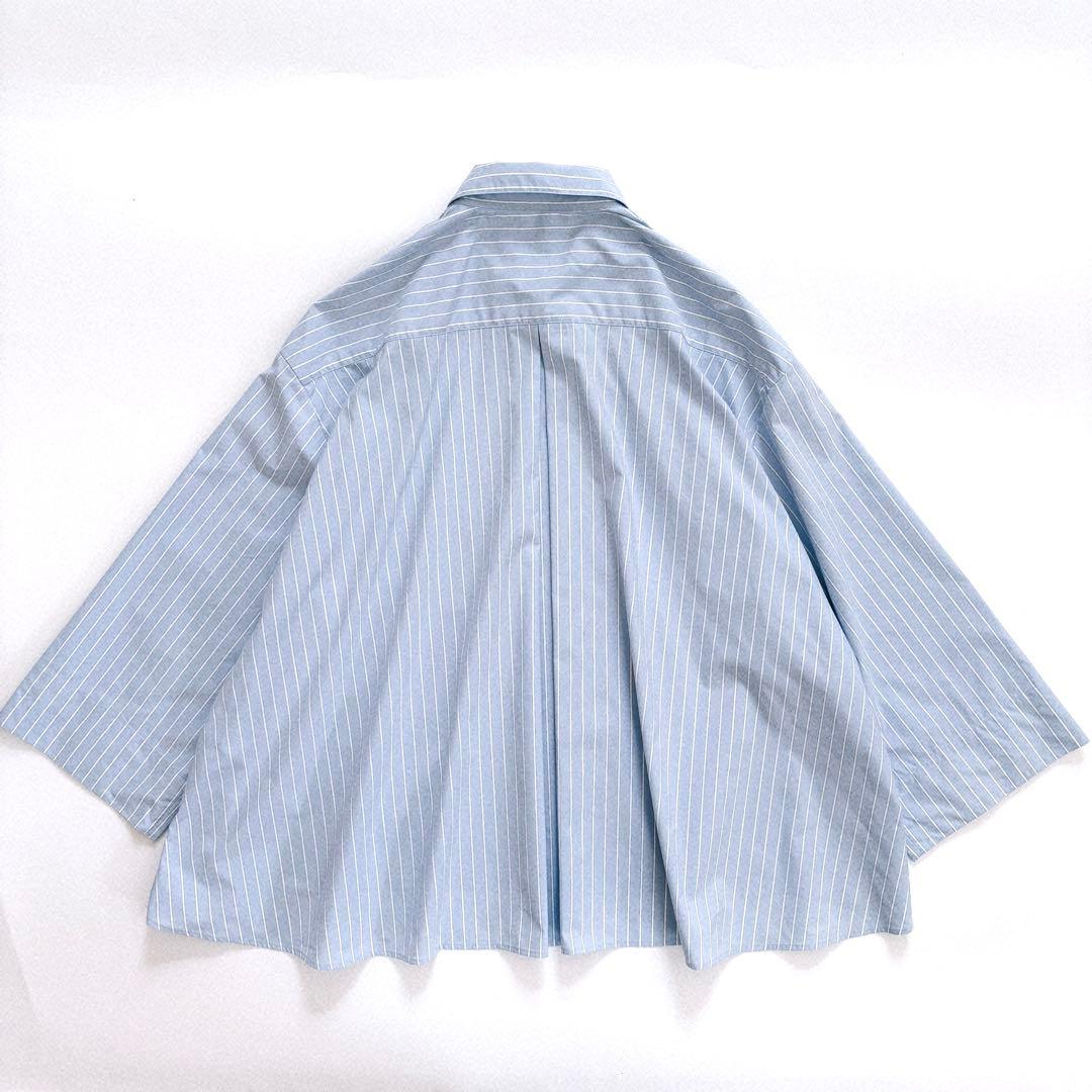 ルフィル LE PHIL ストライプ スパンタイプライターシャツ ライトブルー