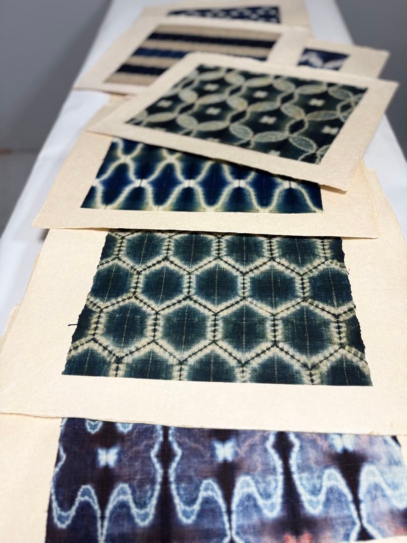 N希少1972年「片野元彦絞集」限定50部 藍染布10枚入 桐箱入 染職人