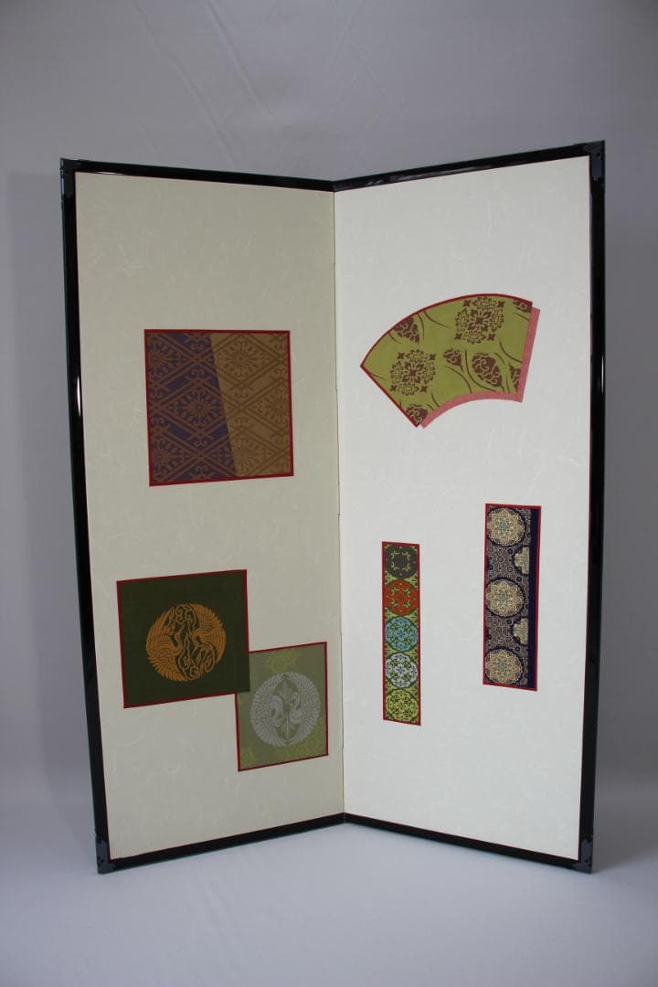 二曲屏風 一点物｜着物・帯地端裂リメイク｜和モダン 和室インテリア