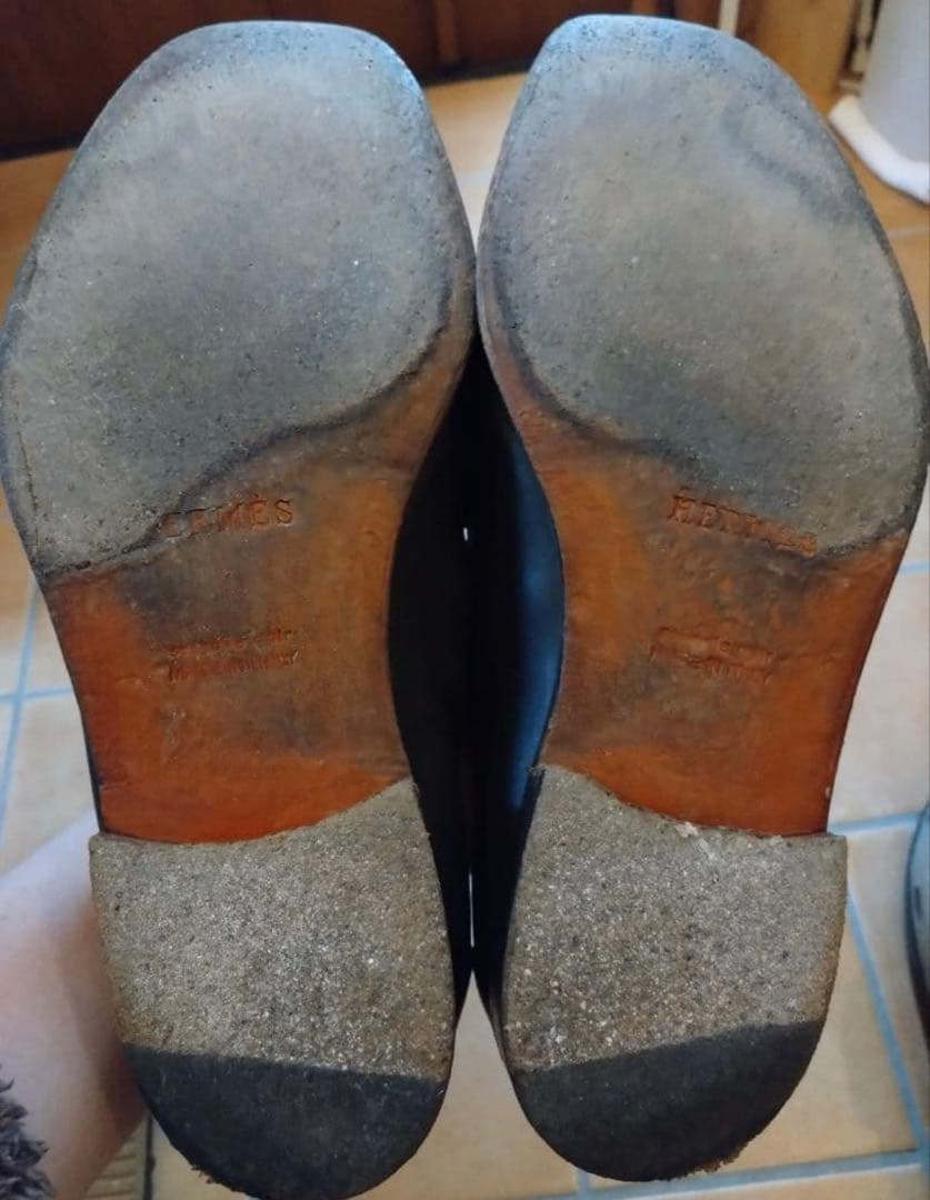 【最高級】HERMES エルメス パリ モカシン　Hロゴブラウン