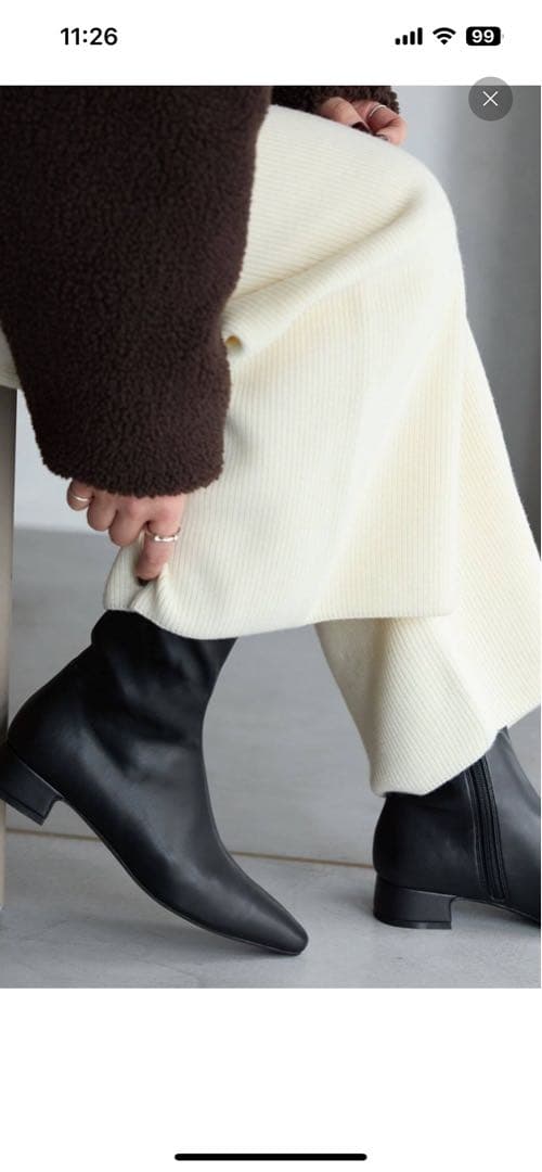 LE TALON 3㎝フレンチスクエアフィットショートブーツ