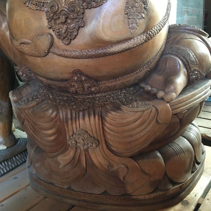 ガネーシャ（夢を叶える象）木彫　置物　インテリア