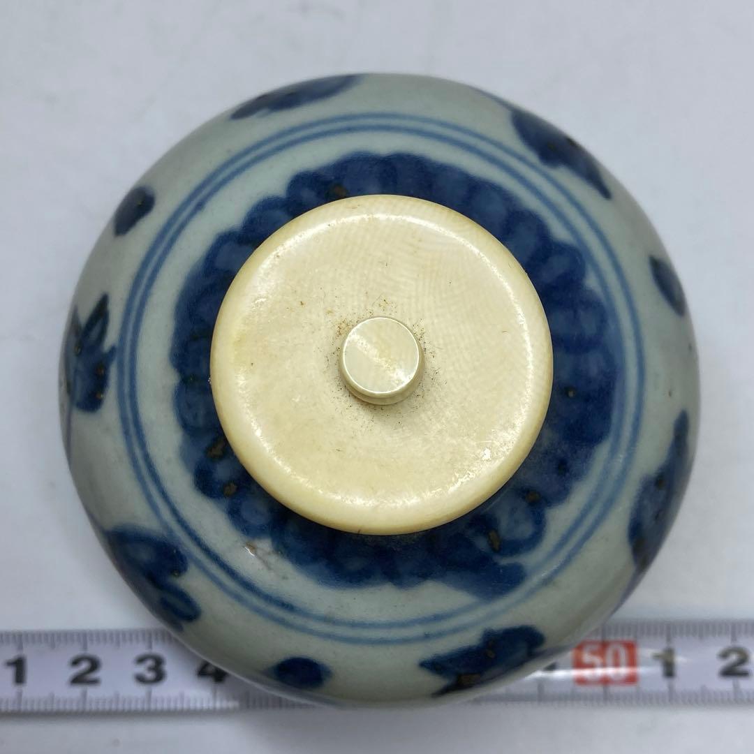 中国明時代 古染付茶入 h8.5cm 東キ8-0121☆2F トヒチ
