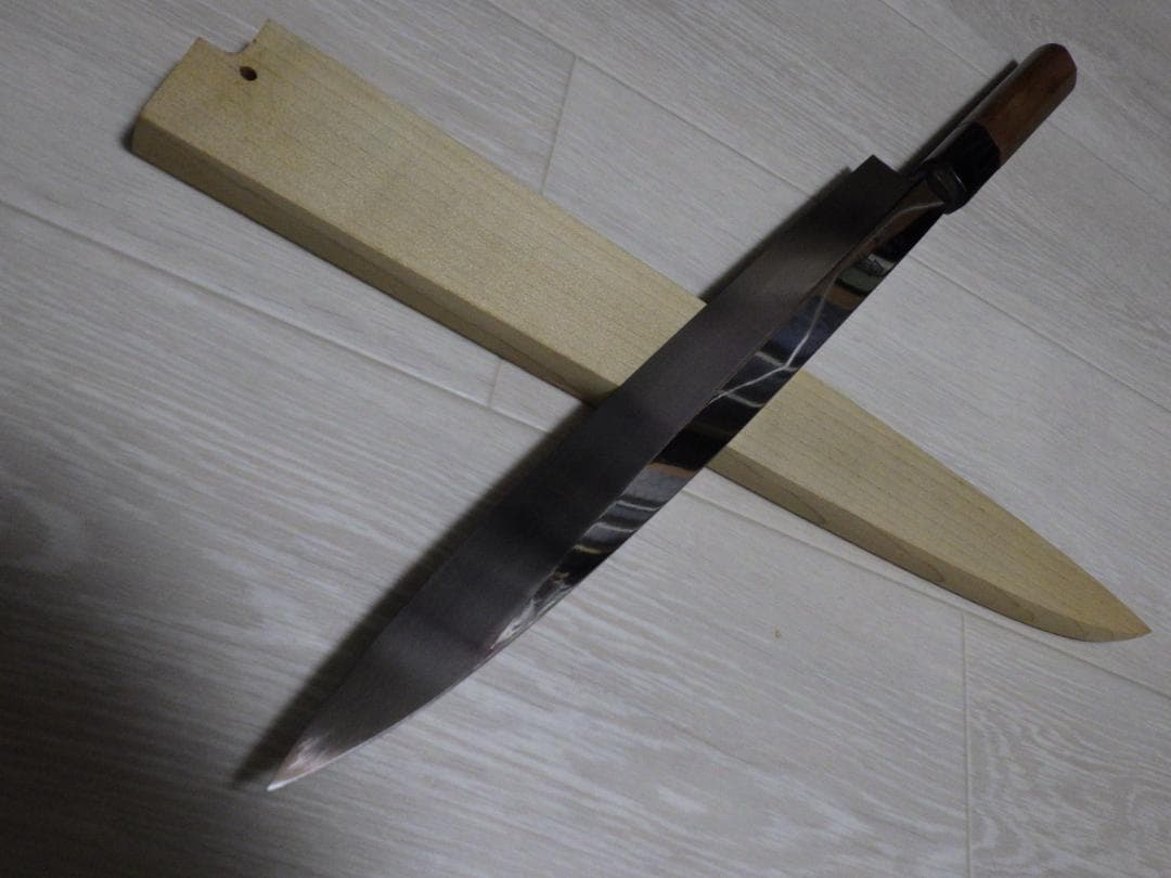 酔心INOX本焼き★柳刃刺身包丁尺寸★六角半丸水牛柄★鞘付属