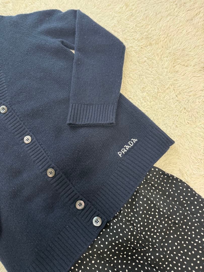 PRADA ネイビー カーディガン スカートセット