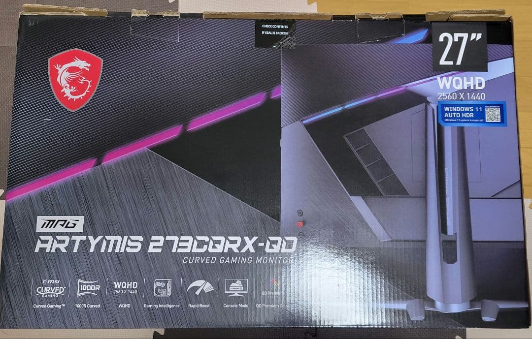 【美品】MSI ARTYMIS 273CQRX-QD 27インチ WQHD