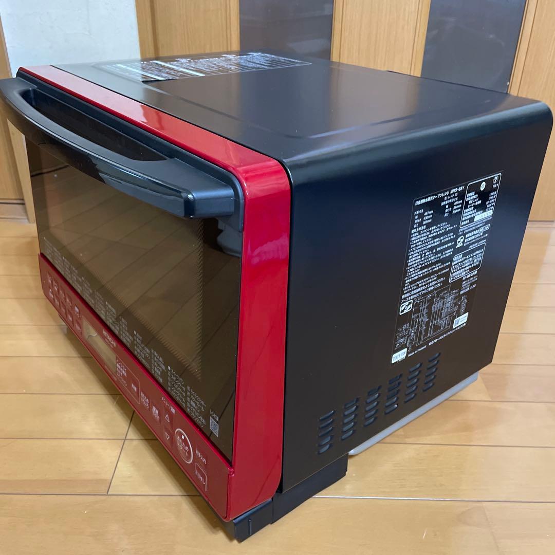 日立 オーブンレンジ 赤黒　MRO-S8Y 2021 ★整備済